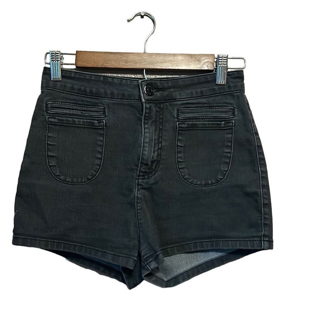 BDG Urban Outfitters Black Wash High Waist Denim Shorts Size 26 Pockets